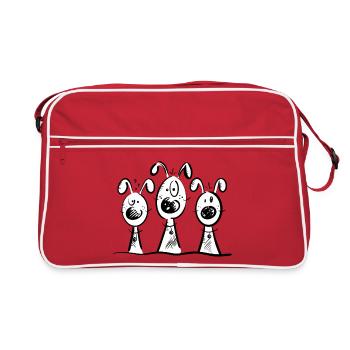 Meilleurs amis - Chien - Chiens - Comique - Sac Retro - rouge/blanc - Devant