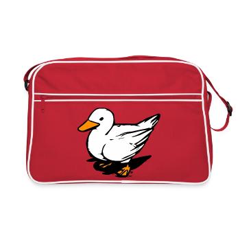 Canard Cool - Canard de Baignade - Oiseau - Canard Grinçant - Sac Retro - rouge/blanc - Devant