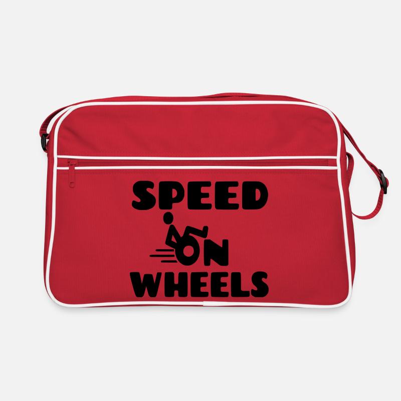 Geschwindigkeit auf Rädern, Rennrollstuhlfahrer * Retro Tasche