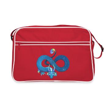Blue Ink Spirits - Dragon Bleu Arc-En-Ciel Infini - Sac Retro - rouge/blanc - Devant