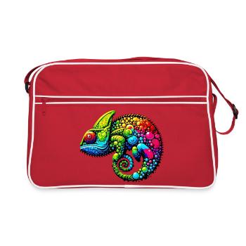 Chamäleon - Retro Tasche - Rot/Weiß - Vorne