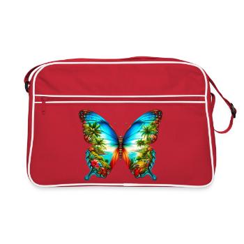 Schmetterling - Retro Tasche - Rot/Weiß - Vorne