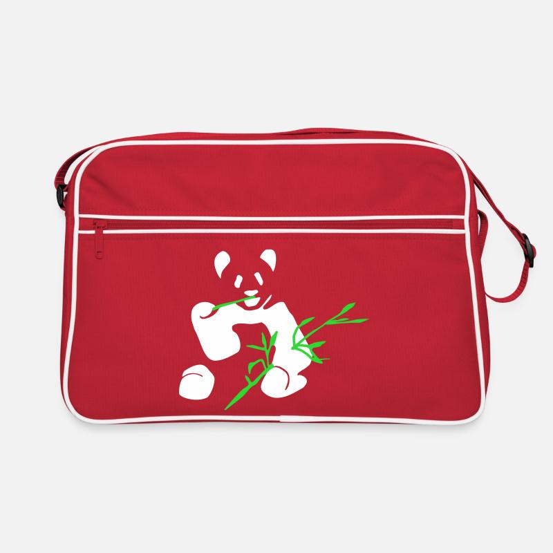 Panda with bamboo - Retro Bag - red/white