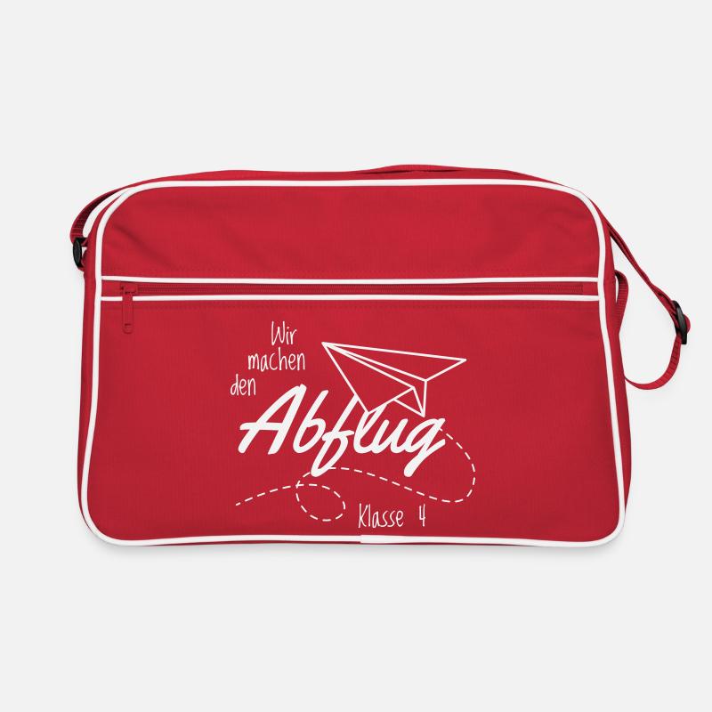 Abschlussshirt Grundschule Abflug Retro Tasche