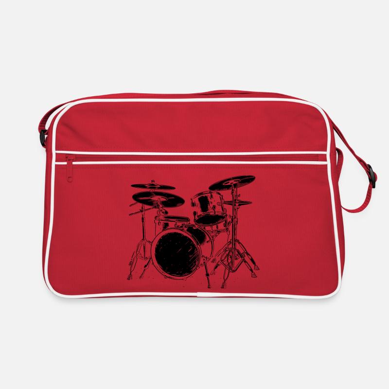 Drumkit Zeichnung Retro Tasche