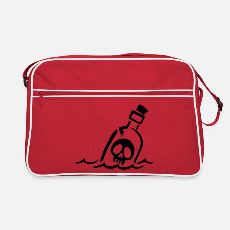 Crâne noir en bouteille Sac Retro
