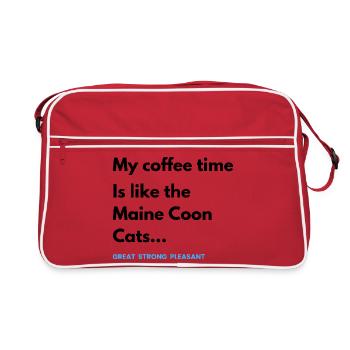 Coffee time like the Maine Coon cats - Sac Retro - rouge/blanc - Devant