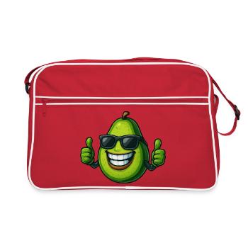 Cool Avocado Thumbs Up Summer Joy Fun - Retro Bag - red/white - Front