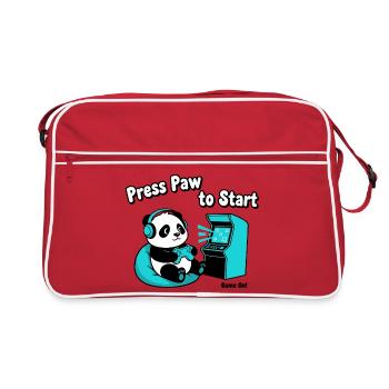 Panda Press Paw Start - Retro Tasche - Rot/Weiß - Vorne