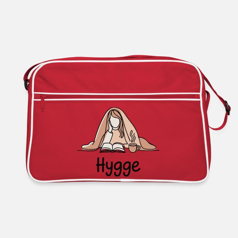Cozy under the blanket with book and coffee Retro Bag