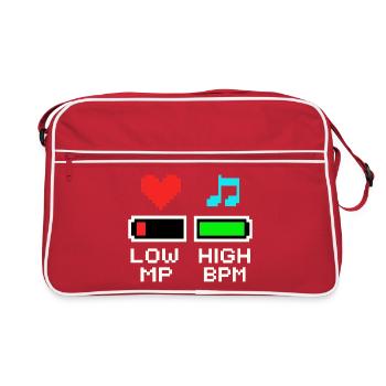 LOW MP HIGH BPM Pixel Art Gaming Music - Retro Bag - red/white - Front