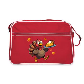 Thanksgiving Drôle Dinde de Thanksgiving - Sac Retro - rouge/blanc - Devant