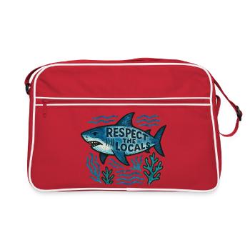 Respect the Locals Shark - Retro Bag - red/white - Front