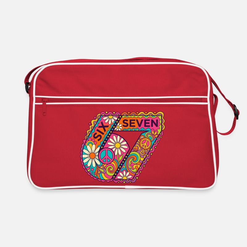 Psychedelische Sieben Blüten Retro Tasche