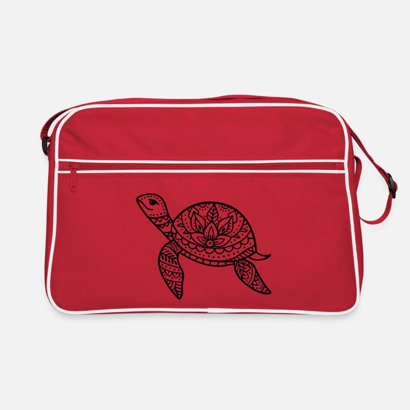 Boho Schildkröte Meer Illustration Boho Stil Retro Tasche