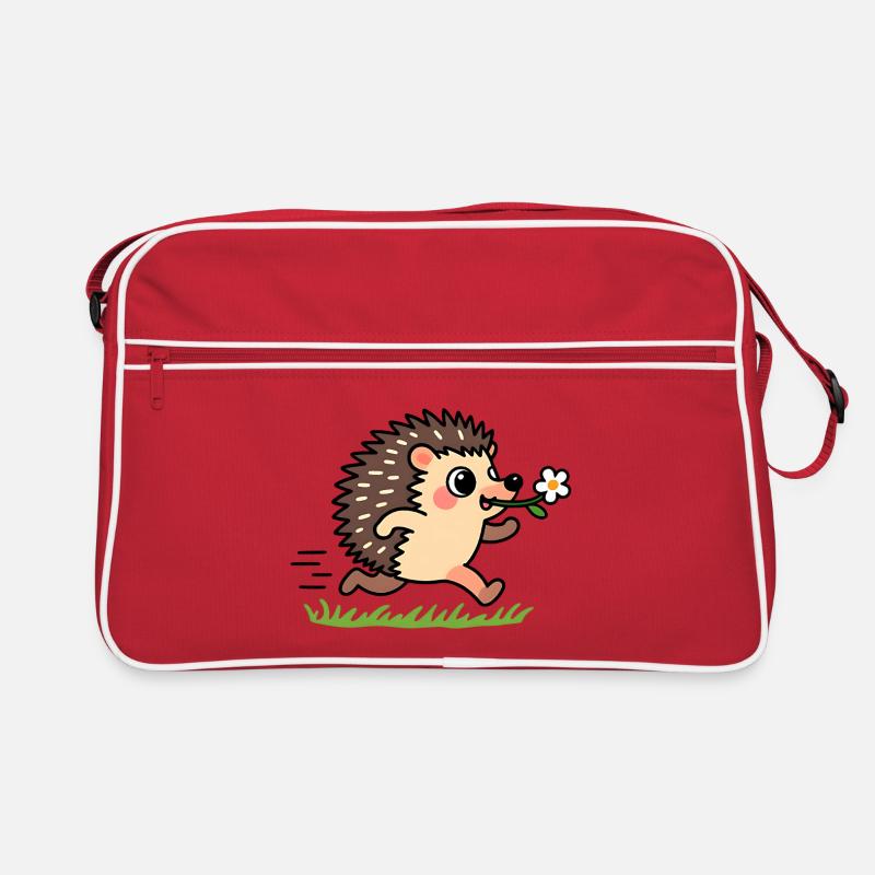 Hedgehog with a flower Retro Bag