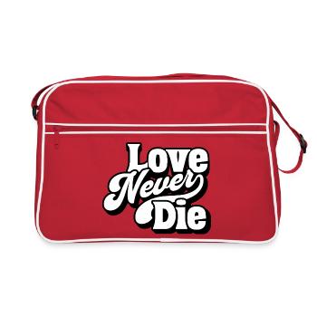 L’amour ne meurt jamais – Message d’amour intemporel - Sac Retro - rouge/blanc - Devant