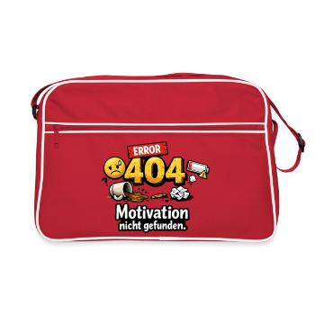 404 Error Motivation nicht gefunden - Retro Tasche - Rot/Weiß - Vorne