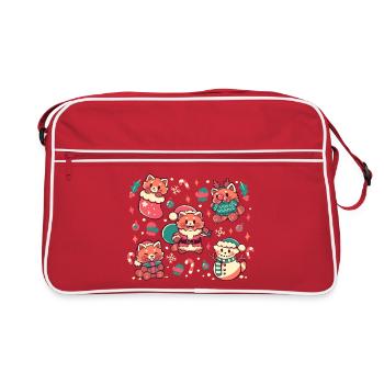 Pandas rouges festifs - Sac Retro - rouge/blanc - Devant
