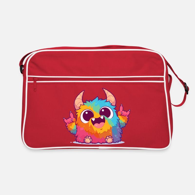 Colorful Monster Rock Charm Retro Bag