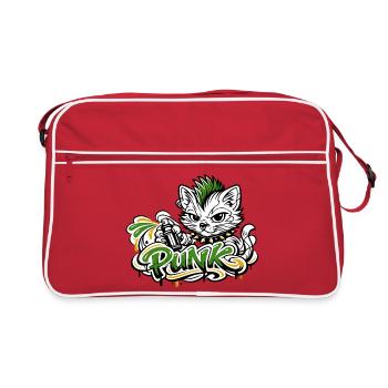 Punkkatz Graffiti Mohawk - Retro Bag - red/white - Front
