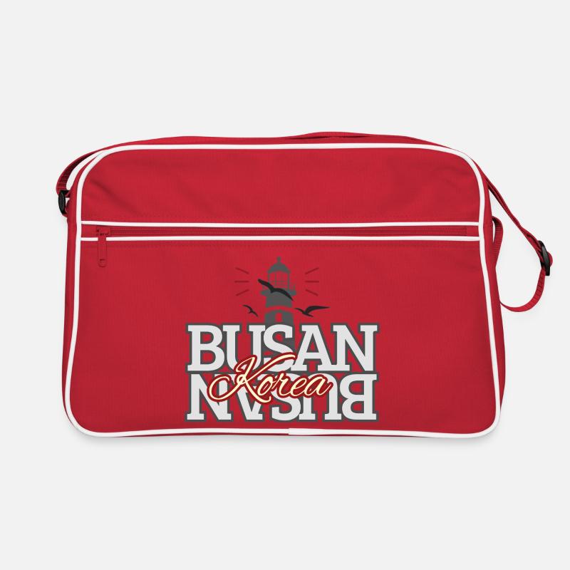 Conception typographique du phare de Busan, Corée Sac Retro