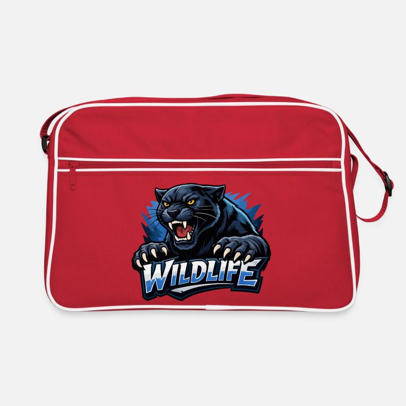 Logo de la faune des Panthères - Sac Retro - rouge/blanc