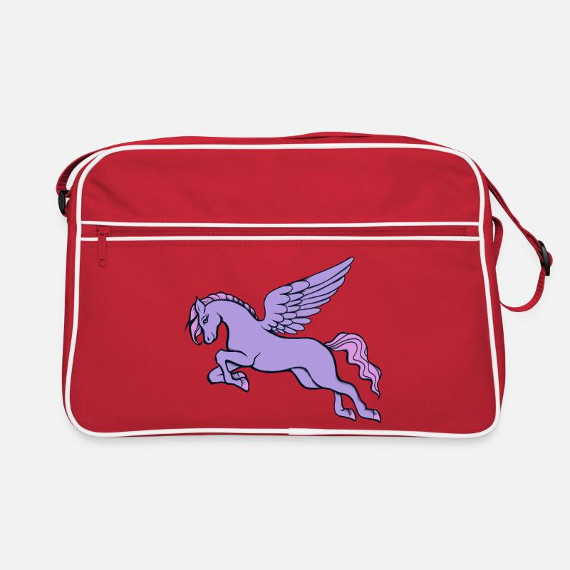 Lavendelgeflügeltes Einhorn Retro Tasche