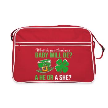 Révélation du sexe de la fête de bébé : la Saint-Patrick - Sac Retro - rouge/blanc - Devant