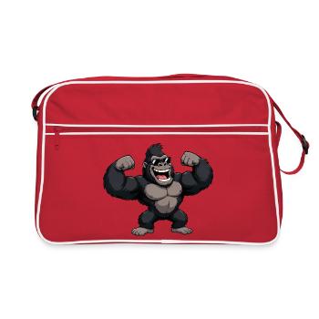 Gorilla Power Hero with Sunglasses - Retro Bag - red/white - Front
