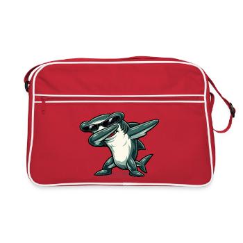 Dabbing hammerhead shark - Retro Bag - red/white - Front