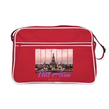 Temple Wat Arun à Bangkok, Thaïlande - Sac Retro - rouge/blanc - Devant