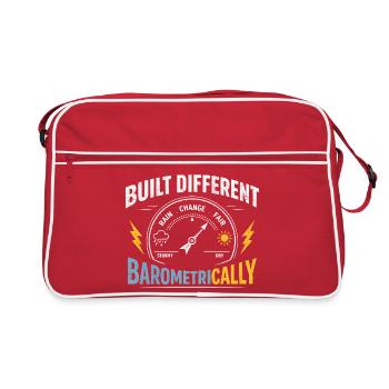 Barometrically different | Weather Meteorology - Retro Bag - red/white - Front