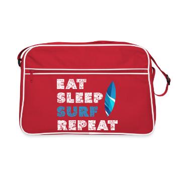 Eat sleep surf start again - Retro Bag - red/white - Front