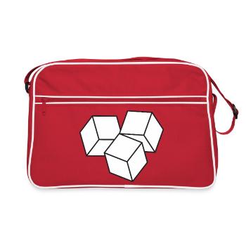 Isometric Cube Geometry - Retro Bag - red/white - Front