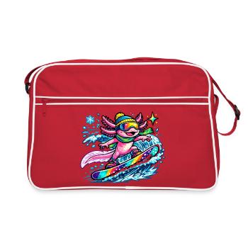 Vague arc-en-ciel surfeur Axolotl - Sac Retro - rouge/blanc - Devant