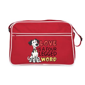 L’amour dalmate est un mot à quatre lettres - Sac Retro - rouge/blanc - Devant