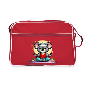 Cute koala doing yoga - Retro Bag - red/white - Front
