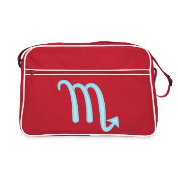 Symbole du signe du signe du Scorpion Bleu pastel - Sac Retro - rouge/blanc - Devant