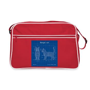 Technical Cats Illustration - Retro Bag - red/white - Front