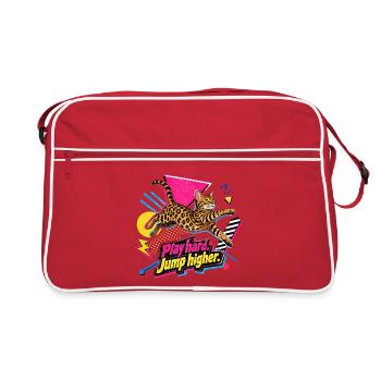 Memphis Bengal Cat des années 90 - Sac Retro - rouge/blanc - Devant