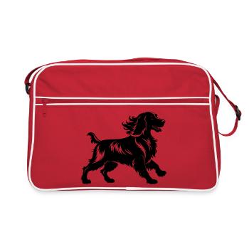 Amerikanischer Cocker Spaniel Hundegang - Retro Tasche - Rot/Weiß - Vorne