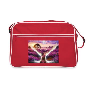 Wings in lavender valley - Retro Bag - red/white - Front