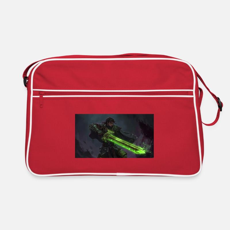 Krieger mit grünem Lichtschwert Retro Tasche