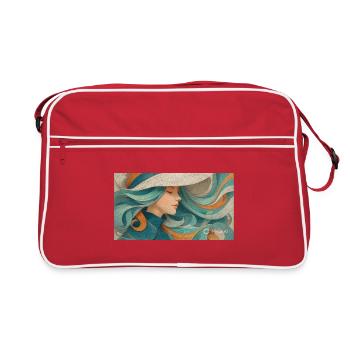 Flowing Color Portrait Turquoise - Retro Bag - red/white - Front