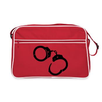 Handschellen Handcuffs - Retro Tasche - Rot/Weiß - Vorne