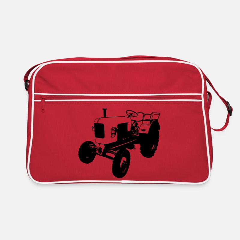 Traktor , Landmaschine , Trecker , Eicher (25) - Retro Tasche - Rot/Weiß