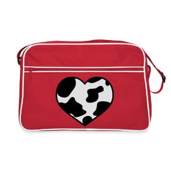 i love cow | ich liebe Kuh | Wildlove - Sac Retro - rouge/blanc - Devant