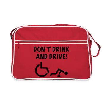 Don't drink when you start rolling with your wheelchair # - Retro Bag - red/white - Front