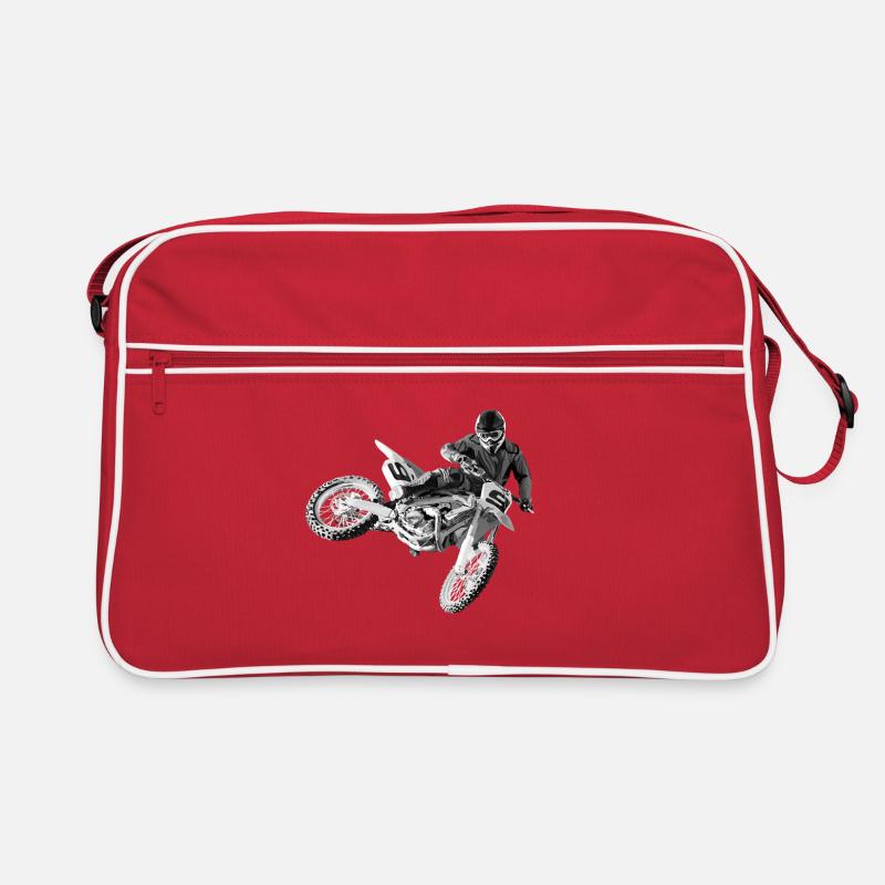 motocross - Sac Retro - rouge/blanc